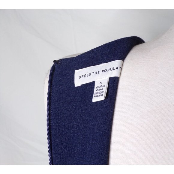 DRESS THE POPULATION Catalina Fit & Flare Dress Navy Blue Small (4-6) - Picture 11 of 11